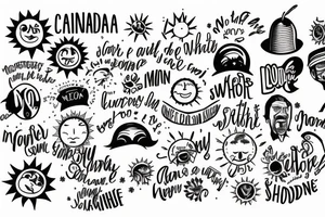 Canada with a sun with words you are my sunshine men tattoo idea