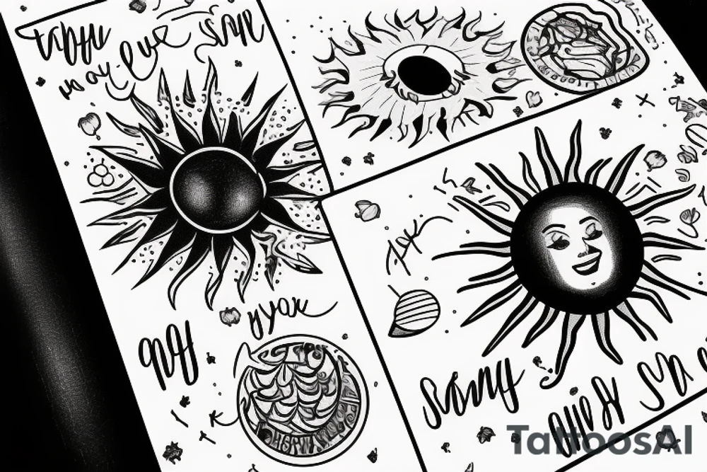 Canada with a sun with words you are my sunshine tattoo idea