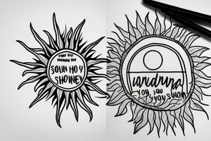 Canada with a sun with words you are my sunshine tattoo idea