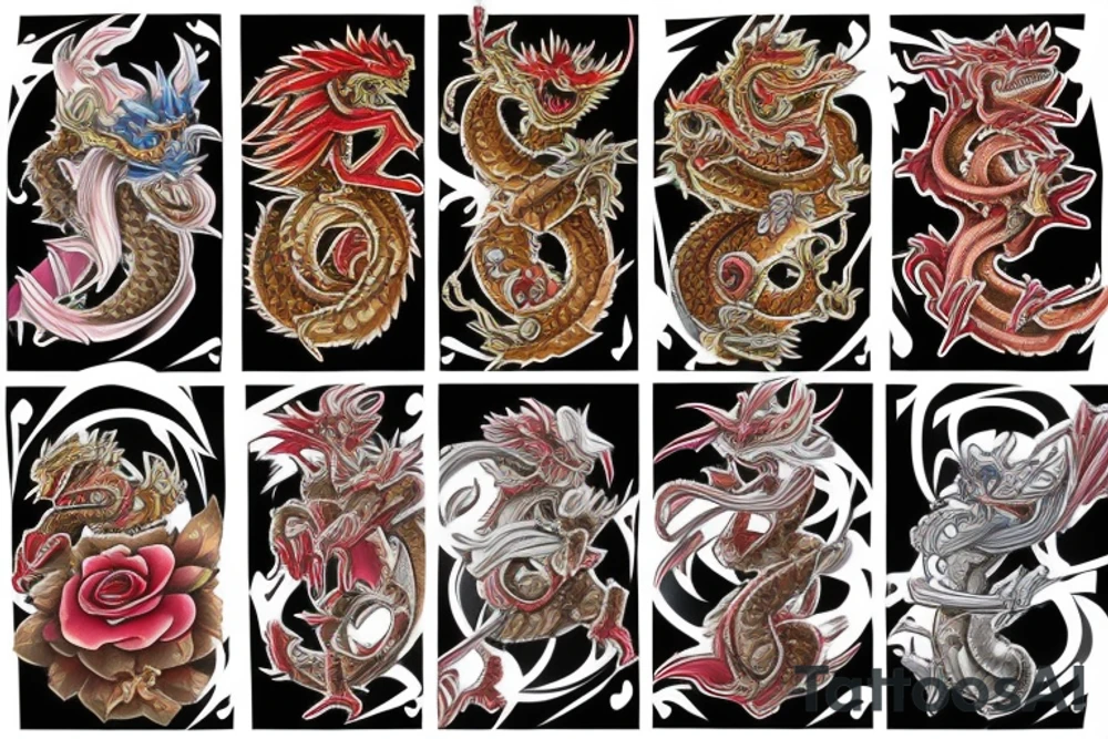 rose dragon yu gi oh tattoo idea
