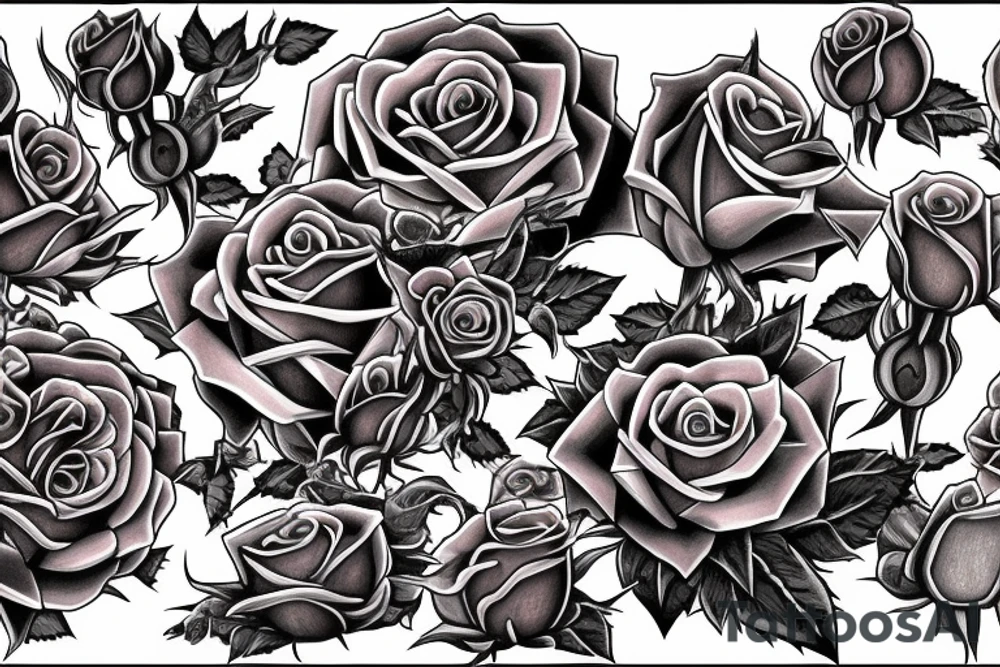 rose dragon from yu gi oh surrounded rose bush and roses tattoo idea