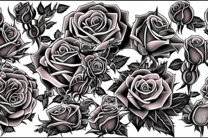 rose dragon from yu gi oh surrounded rose bush and roses tattoo idea