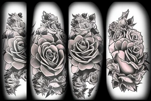 rose dragon from yu gi oh surrounded by rose bush and roses tattoo idea