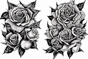 rose dragon from yu gi oh surrounded by rose bush and roses tattoo idea