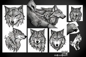Lone Wolf with lightning tattoo idea