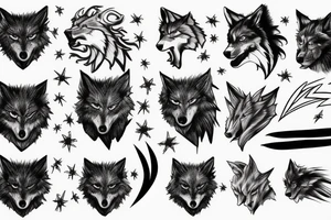 Lone Wolf with lightning tattoo idea