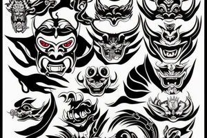 Japanese Demon Mask tattoo idea