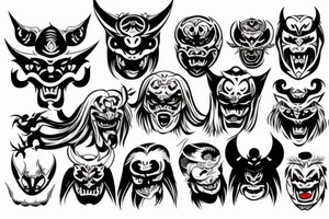 Japanese Demon Mask tattoo idea
