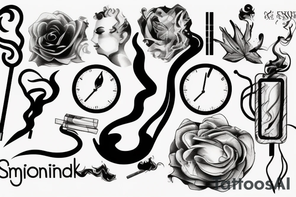 smoking cigarette tattoo idea