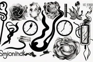 smoking cigarette tattoo idea