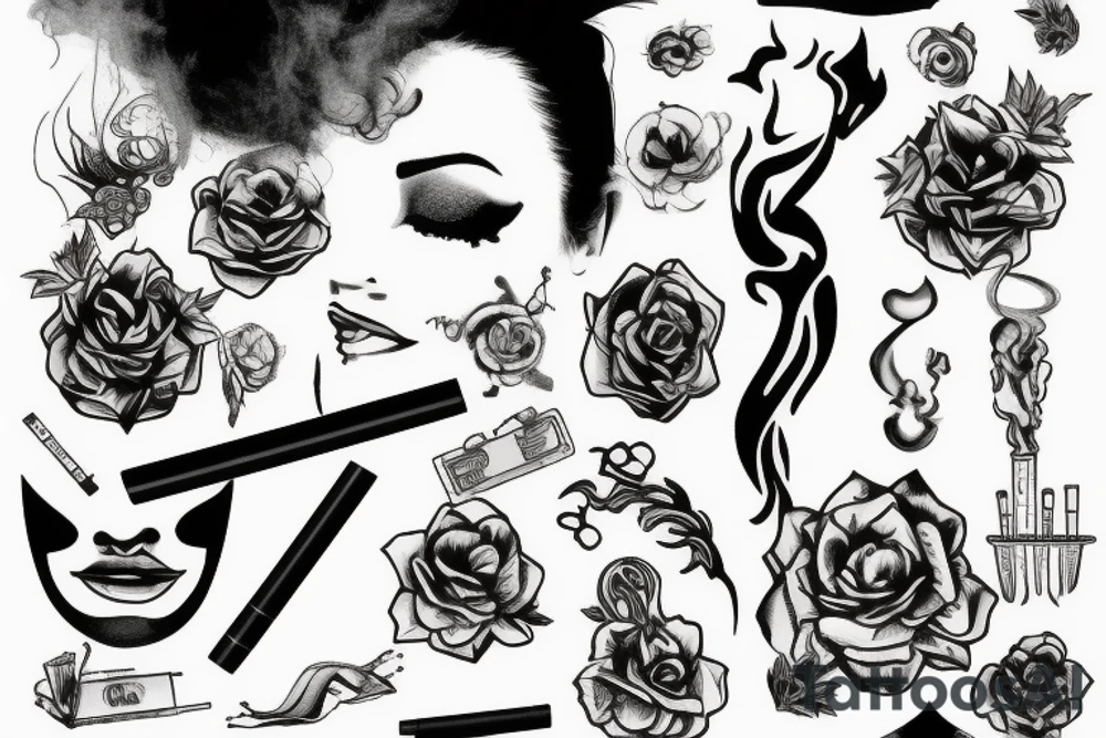 smoking cigarette tattoo idea