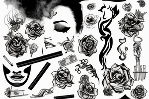 smoking cigarette tattoo idea