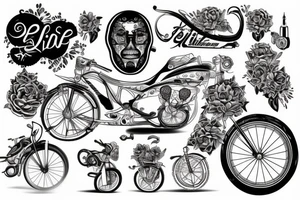 Pai e filha de bike tattoo idea