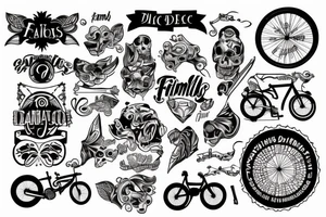 Familia de bicicleta tattoo idea