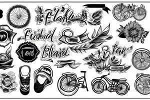 Pai empurrando a filha de bicicleta tattoo idea
