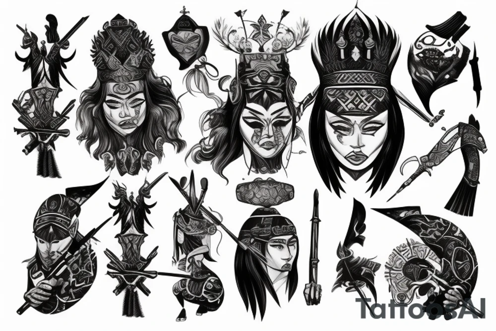 Kazakh warrior tattoo idea