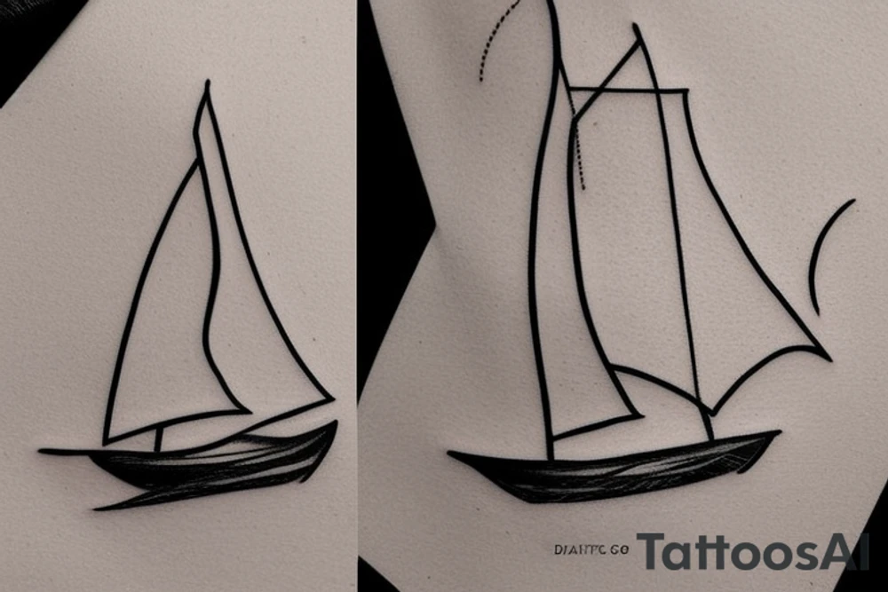 I want a simplistic tattoo of a sailboat. tattoo idea
