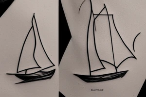 I want a simplistic tattoo of a sailboat. tattoo idea