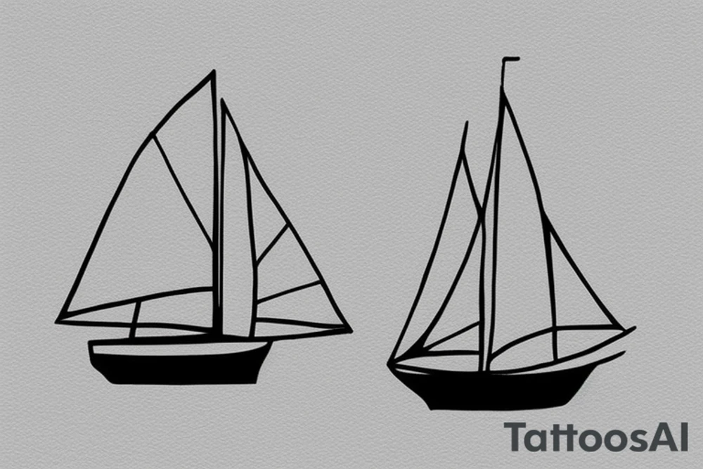 I want a simplistic tattoo of a sailboat. tattoo idea