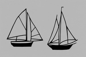 I want a simplistic tattoo of a sailboat. tattoo idea