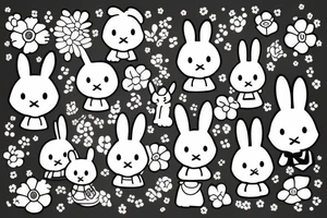 Miffy holding a bouquet tattoo idea