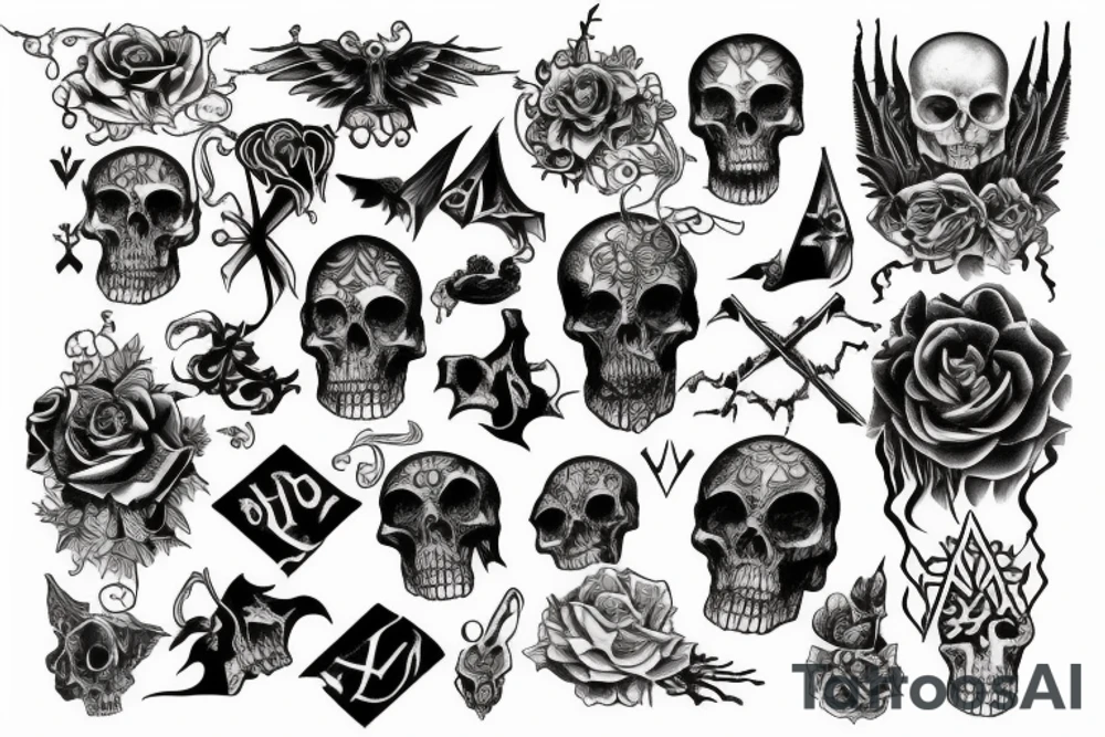 Bones, gothic, witchy tattoo idea