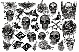 Bones, gothic, witchy tattoo idea