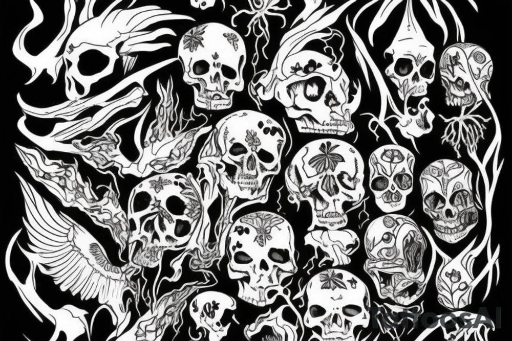 Bones, gothic, witchy tattoo idea