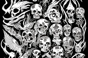 Bones, gothic, witchy tattoo idea