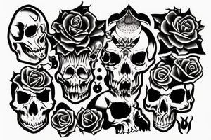 Gothic animal skull tattoo idea