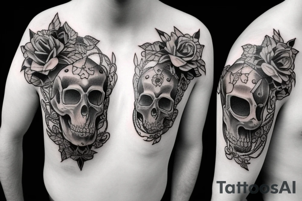 Gothic animal skull tattoo idea