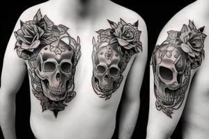 Gothic animal skull tattoo idea