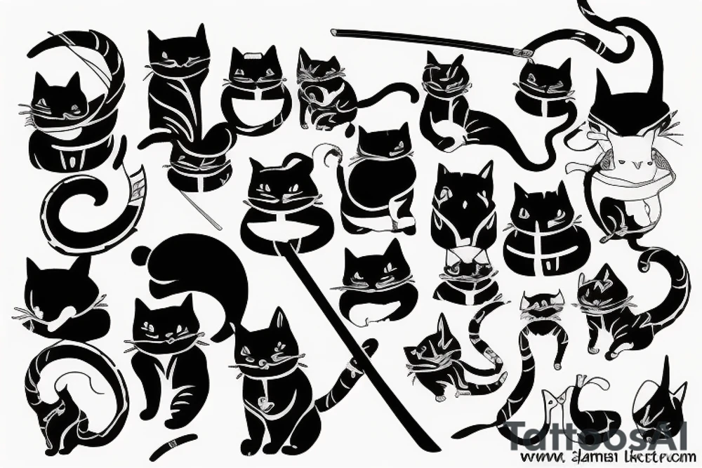 Cat samurai tattoo idea