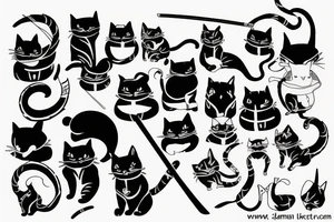 Cat samurai tattoo idea