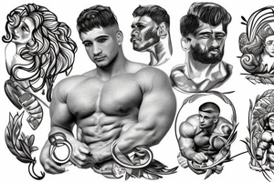 A greek god bodybuilder tattoo idea