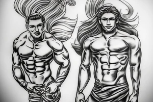 A greek god bodybuilder tattoo idea