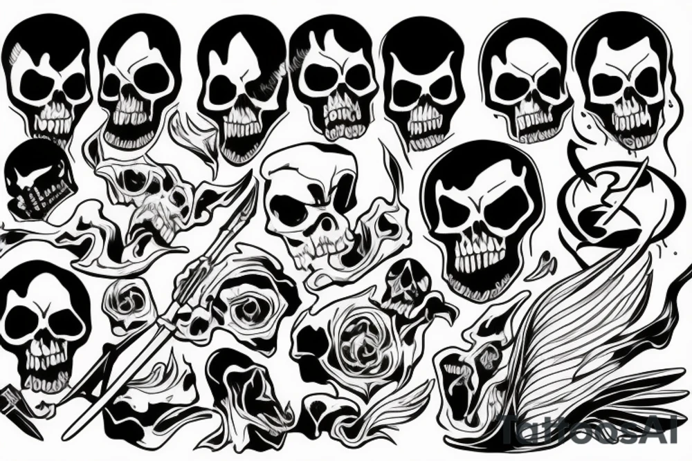 Grim reaper killing someone tattoo idea