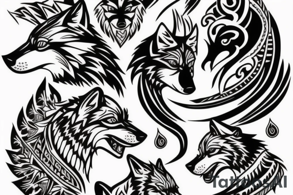 Wolf walking tattoo idea