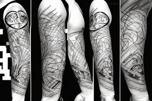 A lightning style with shadows tattoo idea