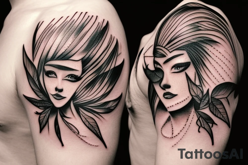 A lightning style with shadows tattoo idea