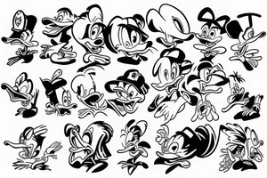Donald duck and scooby doo tattoo idea