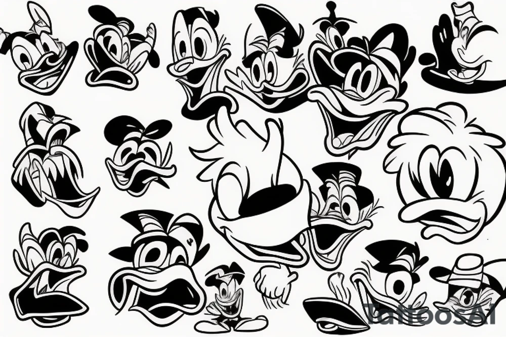 Donald duck and scooby doo tattoo idea