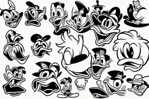 Donald duck and scooby doo tattoo idea