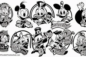 Donald duck and scooby doo tattoo idea