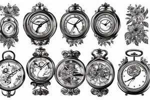 Voglio un orologio che si rompe in tanti pezzi, una scalinata per raggiungere l orologio tattoo idea