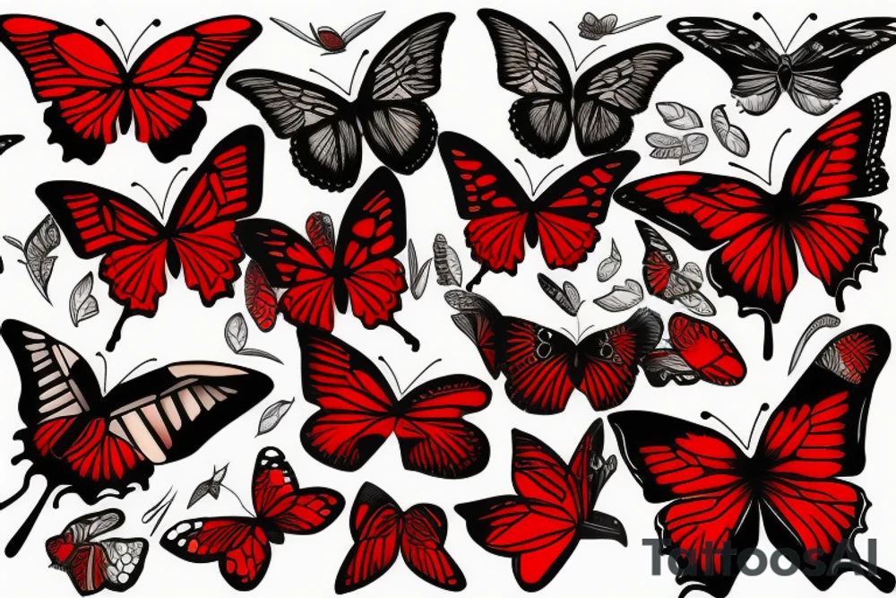 red butterfly tattoo idea