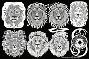 Lion, fire and the sun tattoo idea