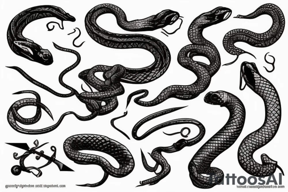 snake wrapped around knife tattoo idea
