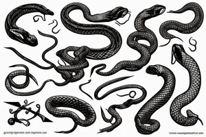 snake wrapped around knife tattoo idea