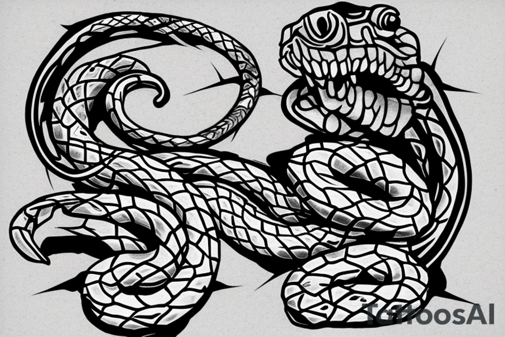 snake wrapped around knife tattoo idea